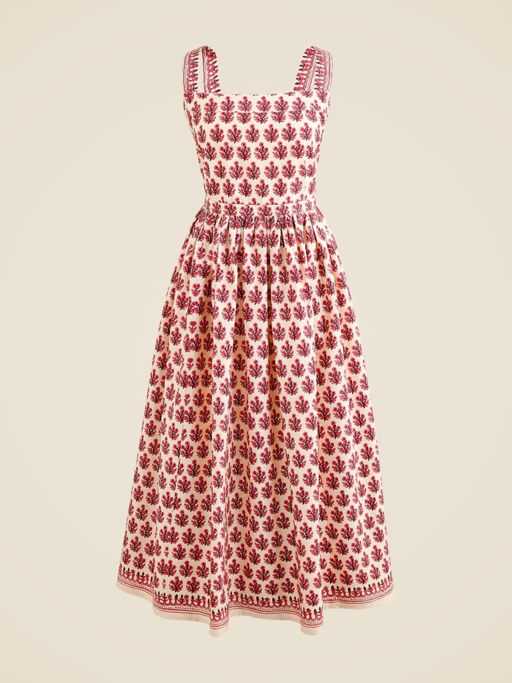 Embroidered apron dress in block print - Picture 2 of 2